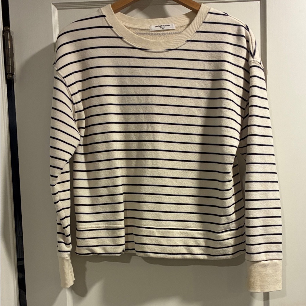 Striped Cream and Black Sweater